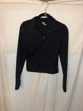 Paragon Fitwear Cropped Quarter Zip Pullover Long Sleeve Workout Top Black